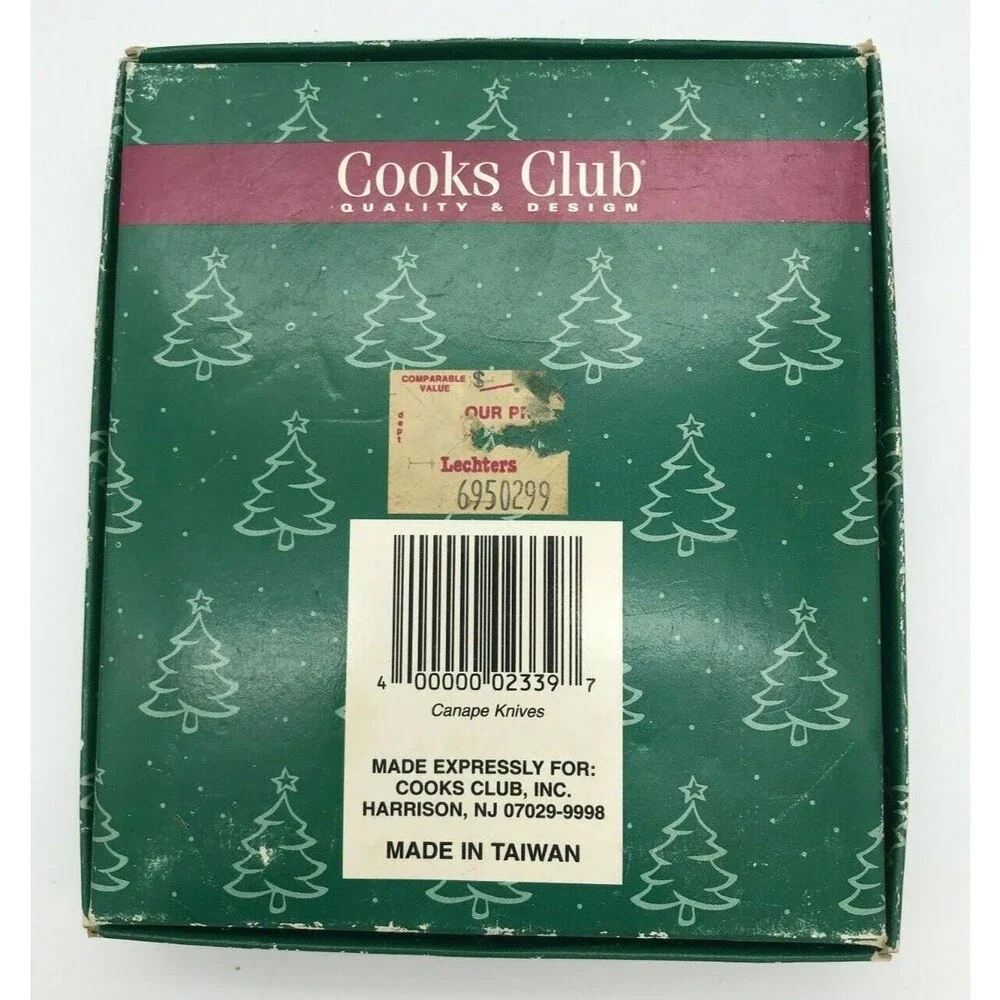 Vintage Cooks Club Canapé Spreader Set Stainless Steel Four Pieces Knives NIB